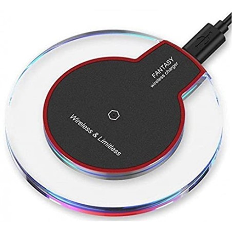 FANTASY WIRELESS CHARGER CARICABATTERIA AD INDUZIONE FAST CHARGER COLORE NERO