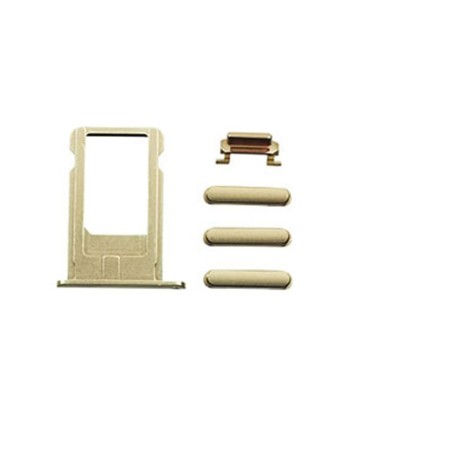 IPHONE 6S  GOLD SET DI RICAMBIO PULSANTI (VOLUME-MUTE-ON/OFF-CARRELLO SIM) - Card Tray + Volume Control Key + Power Button + Mu