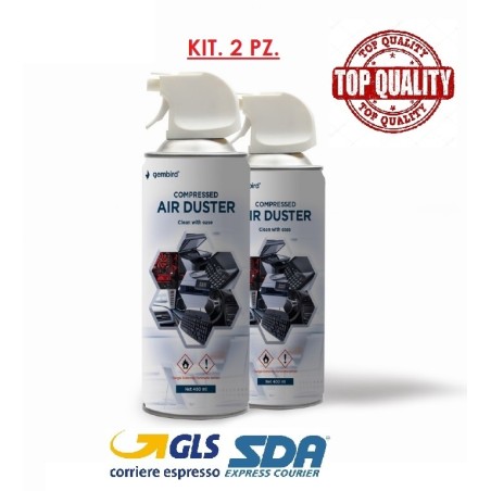 KIT. 2 PZ. - GEMBIRD ARIA COMPRESSA SPRAY 400 ML +  CANNUCCIA