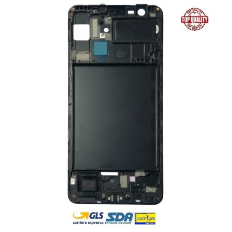 PIASTRA CENTRALE ALLOGGIAMENTO LCD PER SAMSUNG GALAXY A7 (2018) / A750 (NERO).