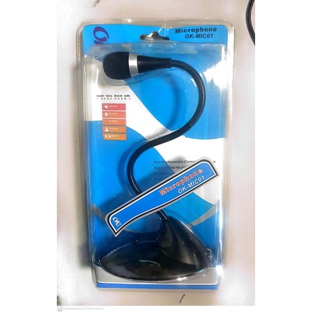 MICROFONO DA TAVOLO PROFESSIONALE PER PC MIC01 PLUG TYPE: 3,5mm Stereo