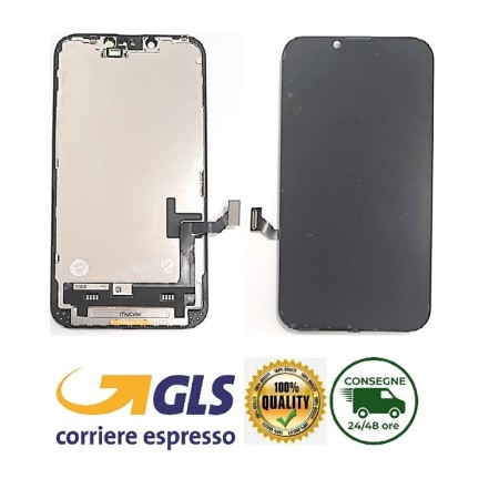 DISPLAY LCD (ITRUCOLOR INCELL SERIE CORE) APPLE IPHONE 14 NERO 6.1" + FRAME PARI ORIGINALE