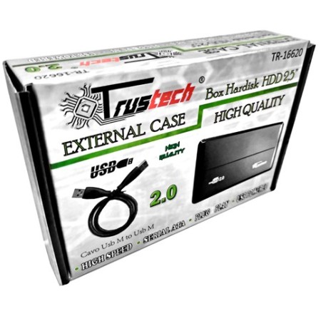 TRUSTECH BOX ESTERNO PER HARD DISK DA 2,5" SATA 2.0 TR-16620 NERO