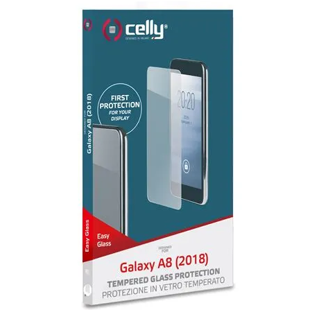 CELLY EASY GLASS PELLICOLA IN VETRO TEMPERATO PER SAMSUNG GALAXY A8+ (2018)